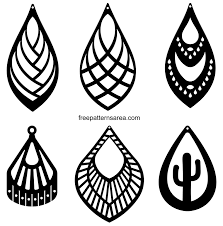earring shapes template free svg cut