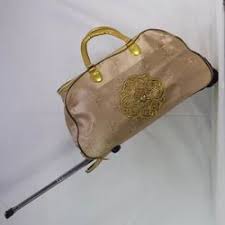 pvc golden makeup trolley bag for