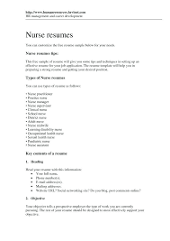 Nursing Resume Cover Letter Template Examples Of Nurses