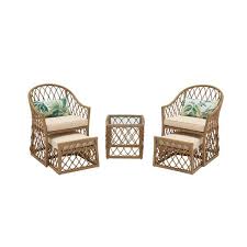 Hampton Bay Long Beach 5 Piece Steel Outdoor Patio Conversation Seating Set With Beige Cushions