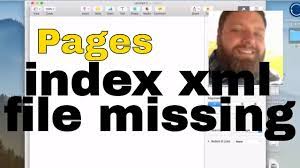 pages index xml file missing error fix