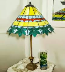 yellow stained glass shade tiffany