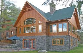stone accents used in log homes