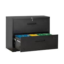 tenleaf black 2 drawer lateral filing cabinet for legal letter a4 size large deep drawers locked by keys