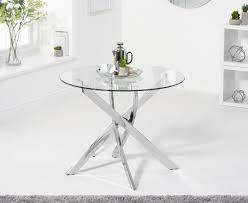 daytona 90cm round glass dining table