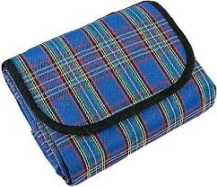 folding picnic blanket blue lrg padded