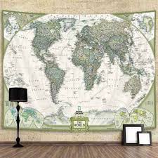 World Map Tapestry For