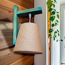 Aloft Teal Wall Lamp With Jute