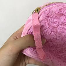 pink rose makeup bag pouch