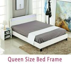 Queen Bed Frame Pu Leather Platform