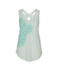 Floral Applique Bead Top In Turquoise More Colours