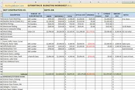 Construction Estimating Spreadsheet