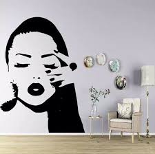 lady face wall decal wall door sticker