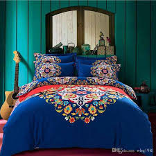 2016 Blue Bohemian Bedding Set Queen