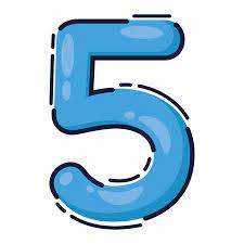 Blue Five Number Numbers Study Icon Number 5 Clipart Stunning  gambar png