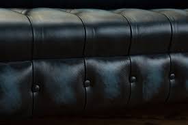 Antique Blue Leather Chesterfield Sofa