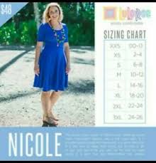 Details About Lularoe Nicole Solid Blue Medium Nwt Comfort Cute Dress Size 3xl