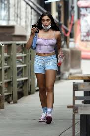 Height, weight, body measurements, tattoos & style Lourdes Leon Wears A Crop Top And Short Shorts For Lunch Outing With Friends In New York City 080720 20
