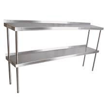 Collection only but various stainless steel prep tables, shelves and cabinet. Stainless Steel Double Overshelf Stainless Top Work Table John Boos
