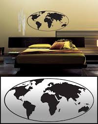 wall decal globe world map in white or