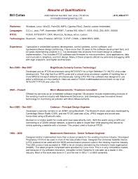 Free Resume Template Summary Qualifications Resume