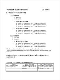 010 Textbook Outline Example Template Ideas Microsoft