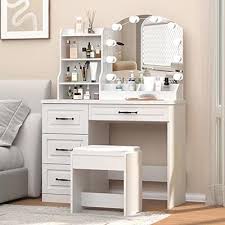 makeup vanity desk with lights and 4