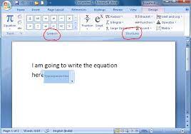write any equation using microsoft word