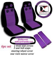 Purple Paw Prints Car Seat Covers In