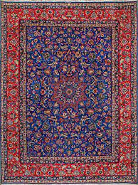 blue yazd hand knotted persian rug wool
