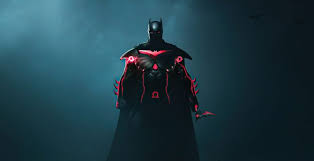 red glow batman art desktop wallpaper