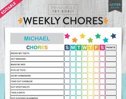 Kids Chore Chart Chore Chart For Kids Kids Chores Responsibility Chart Chore Chart Printable Editable Pdf Instant Download
