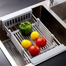 expandable dish drying rack over the