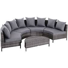 half circle rattan sofa