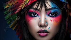 colorful asian with makeup