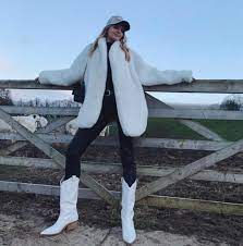 Glamorous White Faux Fur Coat For Woman