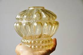 Vintage Glass Shade Amber Glass Shade