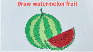 How to draw watermelon | Vẽ quả dưa hấu