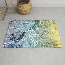 dallas texas city map rug by artpause