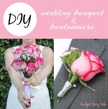 diy wedding bouquet and boutonniere