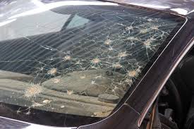 Broken Car Windshield Glass