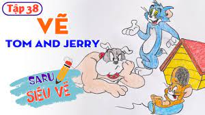 How To Draw Tom, Jerry và Chú Chó Spike Trong Phim Hoạt Hình Tom And Jerry  | SARU Siêu Vẽ Tập 38 - YouTube