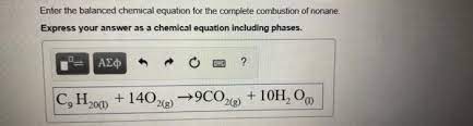 Balanced Chemical Equation For