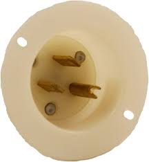 Leviton 5278-C 15 Amp, 125 Volt, Flanged Inlet Receptacle, Straight Blade,  Industrial Grade, Grounding, White beige - Electric Plugs - Amazon.com