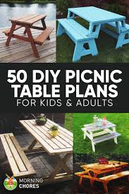 50 free diy picnic table plans for kids