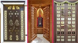 wooden pooja room door design