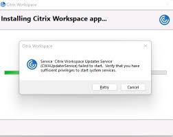 citrix worke updater service failed