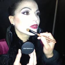 lana getting her makeup touched up