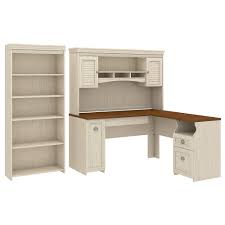 Buying request hub makes it simple, with just a few steps: L Shaped Desk With Hutch And 5 Shelf Bookcase In Antique White