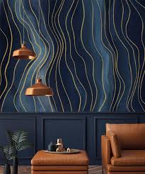 Abstract Wallpaper Mural Deep Blue Navy